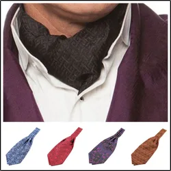 Cravate luxe dökün homme yeni yüksek kalite Paisley çiçek Ascot Cravat rahat jakarlı kravatlar Ascot Cravat kravat