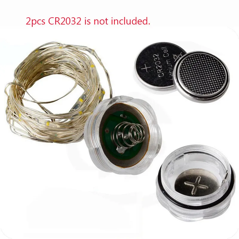 10pcs Diving LED Light String Button Battery Box Copper Wire Lamp Rain Proof Water Christmas Prop Birthday Wedding Decoration