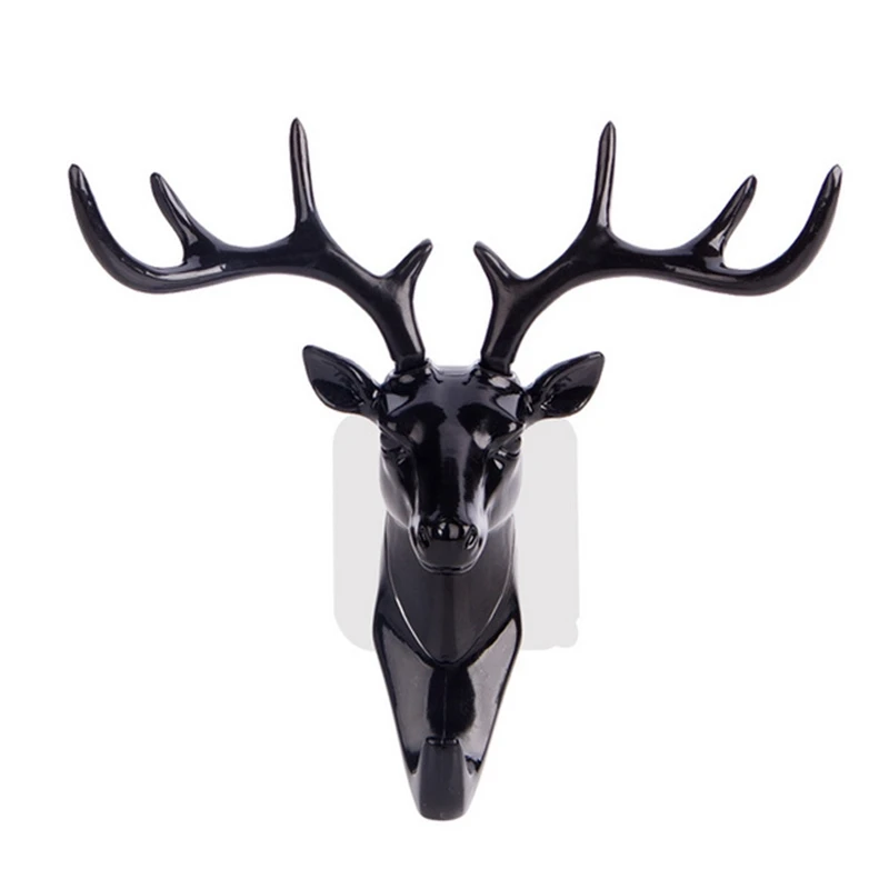 Small Plastic Wall Rack for Living Room Hat Bag Key Jewelry Rack Deer Head Decor Hook Organizer Europe 3D Key Storage Holder