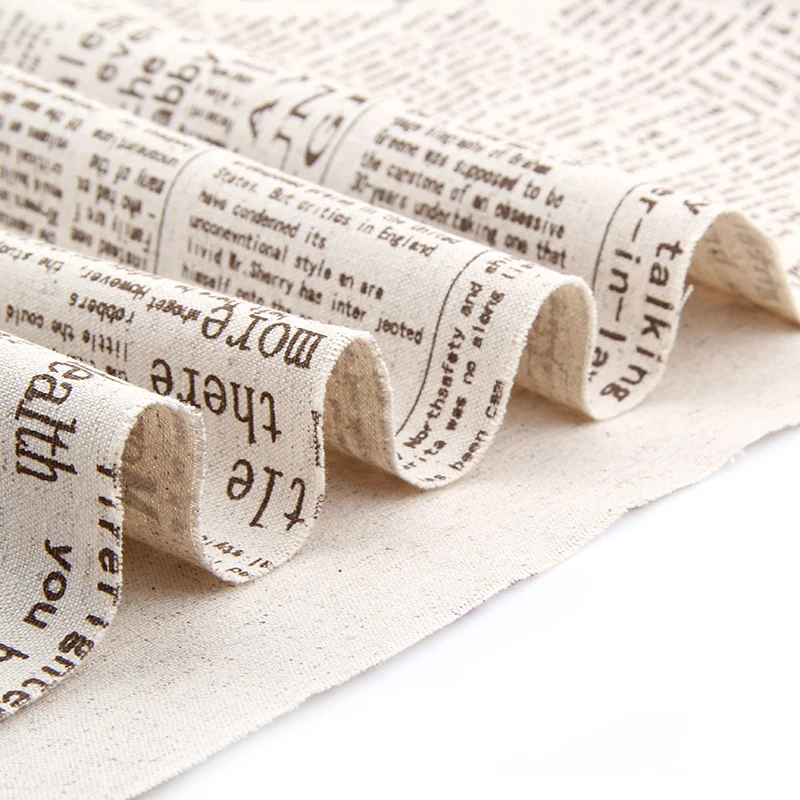 2015 New Print English Newspaper vintage fabric linen Fabrics  For Tablecloths Cushion Pillow Linen Fabric 150*50cm  M2