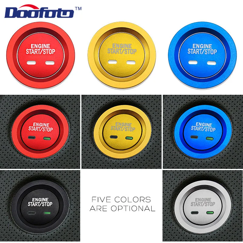 Doofoto Car Styling Start Engine Button Ignition Trim Covers Case For Cadillac XT5 CT6 XTS CTS SRX 2018 2019 New Auto Accessorie