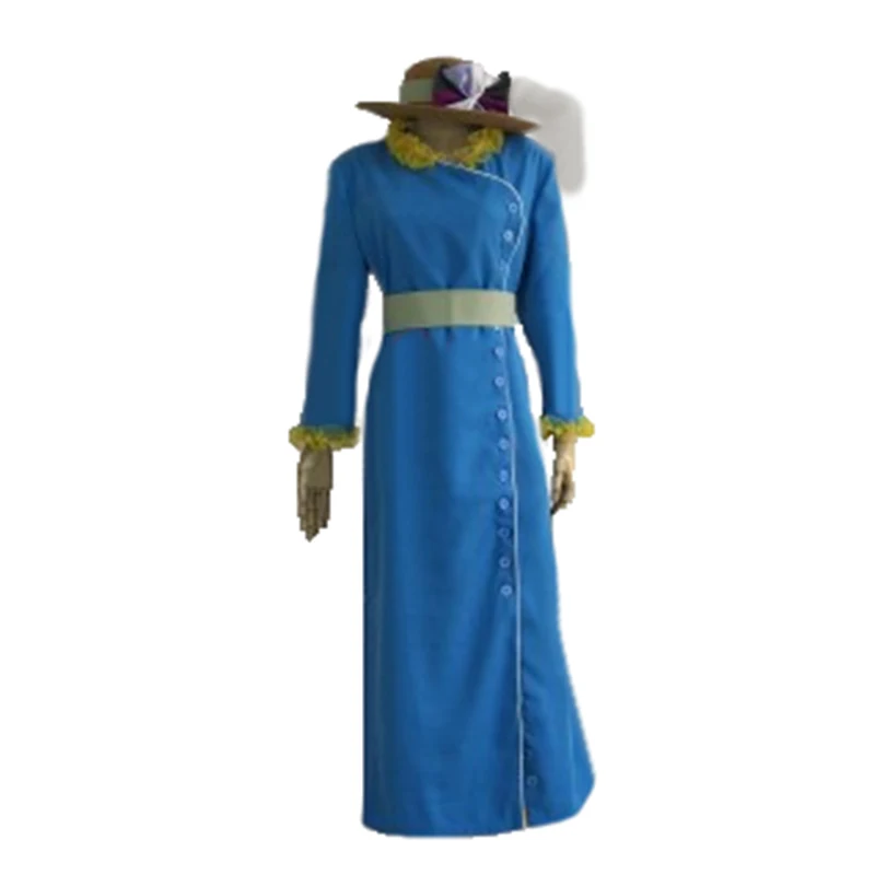 Custimzied Mary Poppins Mrs Banks Cosplay blue Costume set with hat