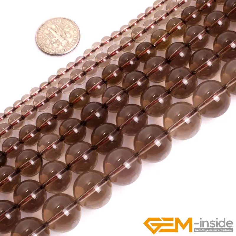 AAA Grade Round Brown Smoky Quartzs Beads For Jewelry Making Strand 15 inch DIY Bracelet Necklace Jewelry Bead 6mm 8mm 10mm 12mm