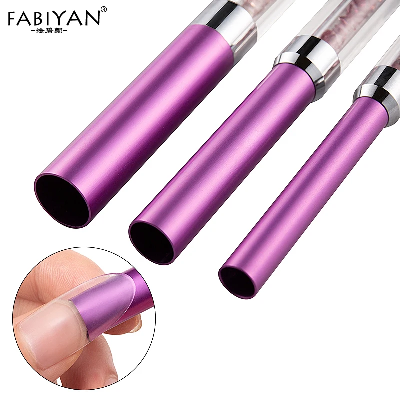 3Pcs/Set C Curve Rod Rhinestone Metal Aluminum Nail Art Tips Shaping Stick Tube Bar UV Acrylic Manicure Tool Different Size 2Way