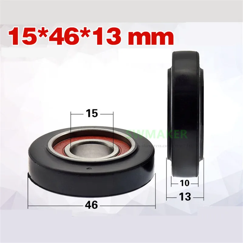 1pcs 15*46*13mm M10*46*13mm 6002 bearing pulley for 161 electric lock elevator parts Hitachi Mitsubishi elevator door ball wheel