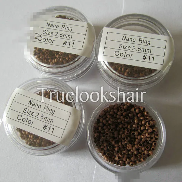 1000pcs / bottle Micro Rings 2.5mm Nano Rings For Nano Link Hair Extension Blonde Nano Ring