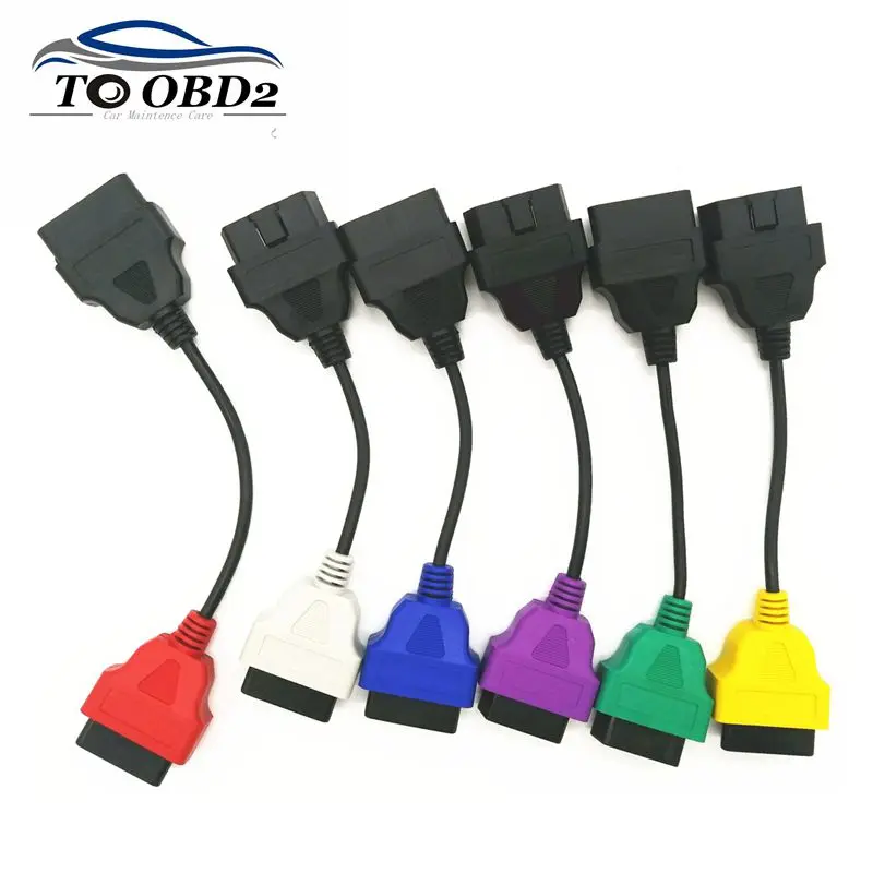 Newest 6 Color Auto OBD2 Connector Diagnostic Adapter Cable for FiatECUScan and Multiecuscan for Fiat Alfa Romeo and for Lancia