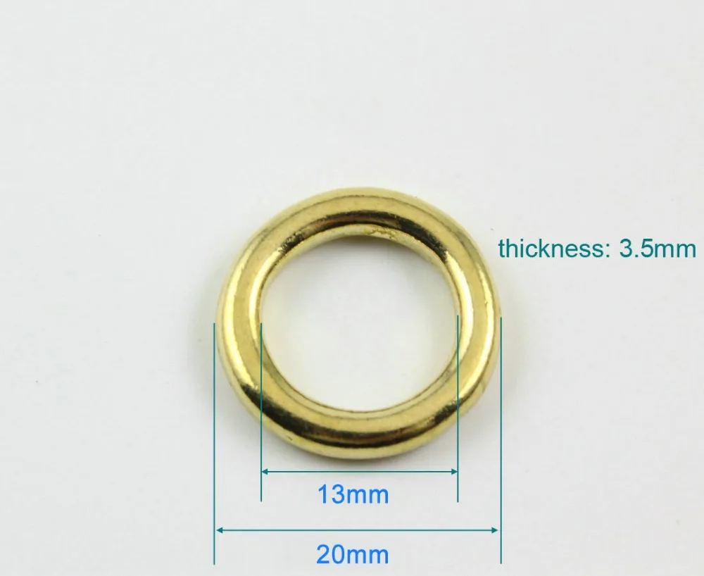 20 Pieces 13mm Solid Brass O Ring For Purse Bag Handbag Strap