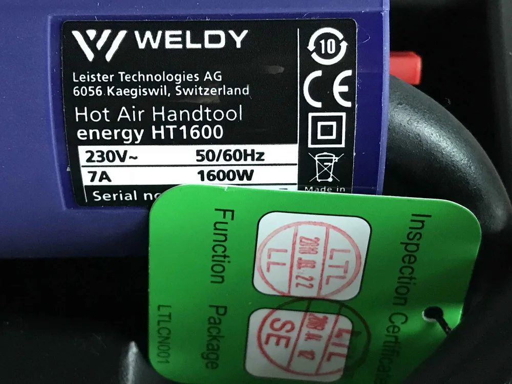 WELDY 1600W hot air gun heating gun plastic welding gun from Swiss technology and engineering PVC TPO membranes welding