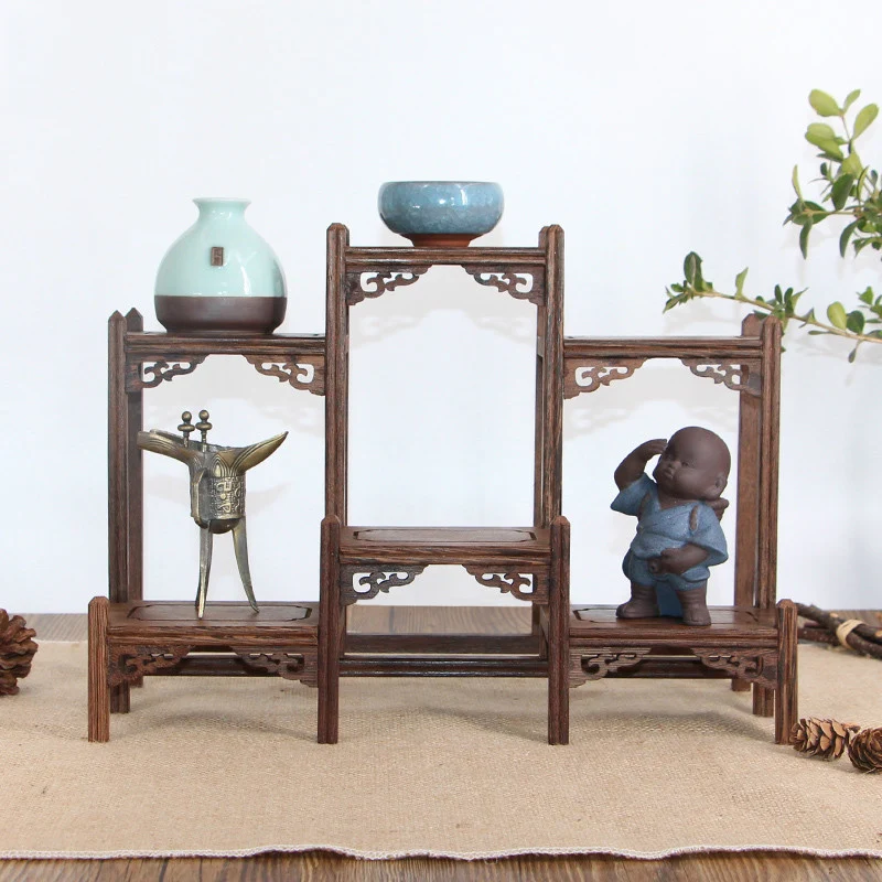 Rich Ancient Frame Wood Treasure Cabinet Display Shelves Of Chinese Style Furnishing Articles Recommended Antique Teapot Shelf