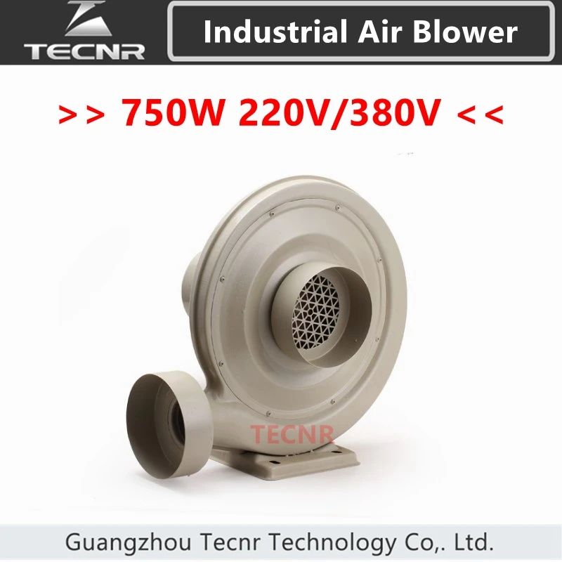 TECNR 750W 220V 380V Exhaust Fan Air Blower For CNC Laser machine industrial Low Noise