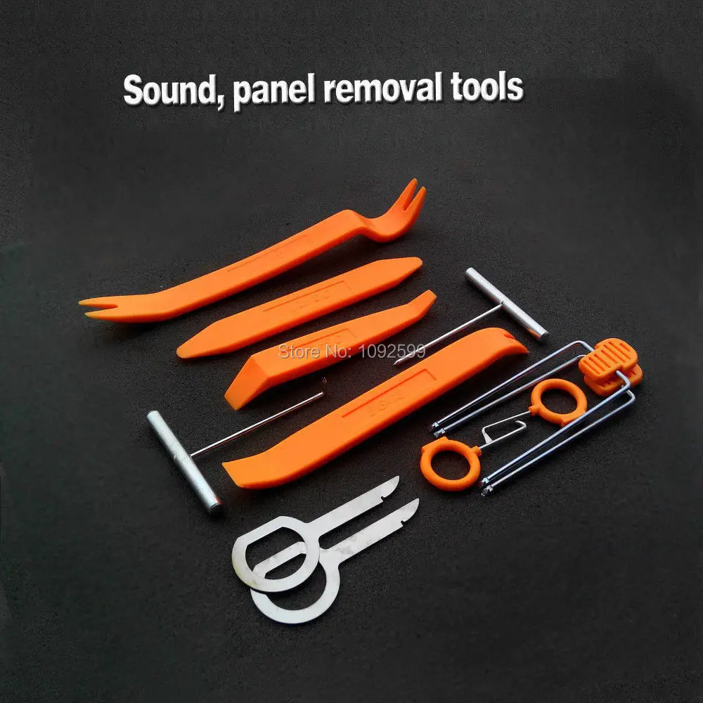 Free Shipping Car tools Interior Excellent Plastic Trim Panel Convex Dashboard Installation Removal Pry 12 Pcs Color Orange