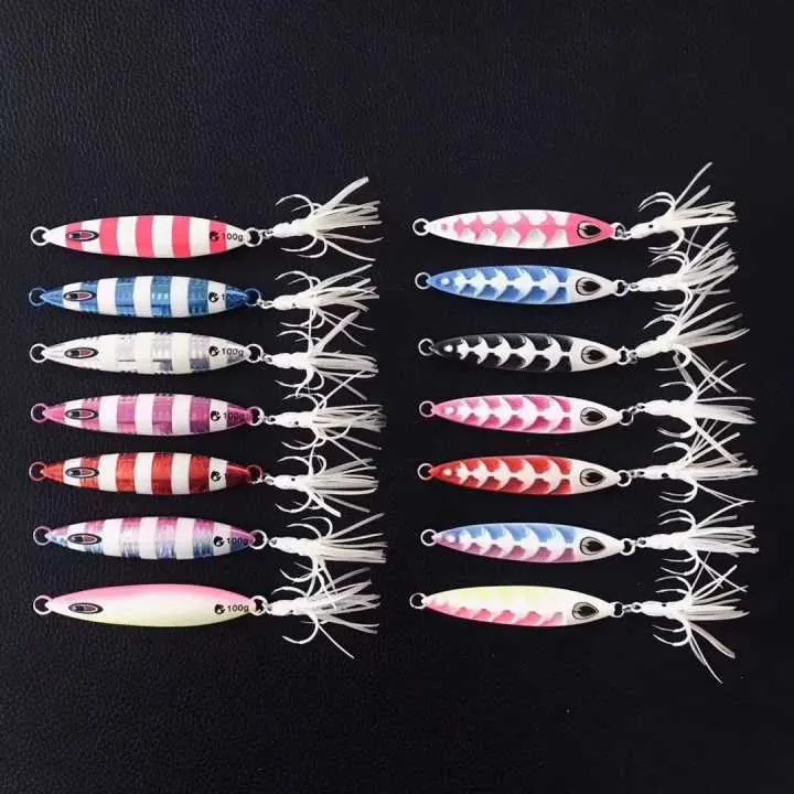 

7PCS Metal Jig Fishing Lure 30g 40g 60g 100g 130g 160g 200g Silicone Bait Wobbler Spinners Spoon Bait Sea Fishing Peche Octopus