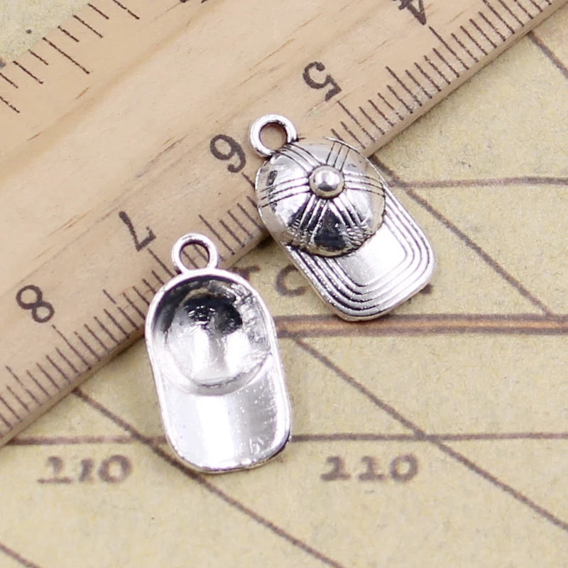 20 sztuk Charms Baseball nasadka kulkowa kapelusz 20x1 0mm tybetański brąz kolor srebrny wisiorki antyczna biżuteria Making DIY Handmade Craft