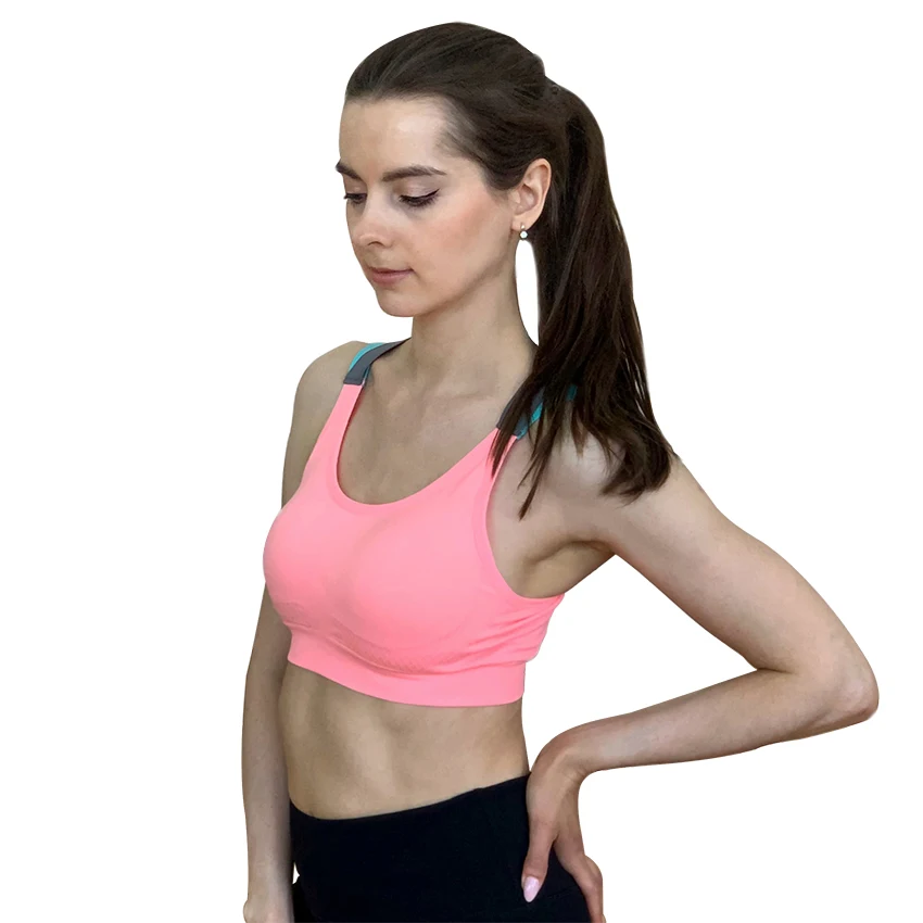 Lovely Push Up Sports Bra XL For Women Cross Straps Wireless Padded Comfy Gym Bra Yoga Underwear Active Wear Workout Fitness Top