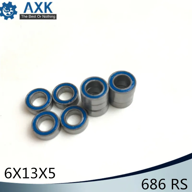 

686-2RS Bearing ABEC-3 ( 10 PCS ) 6x13x5 mm Miniature 686RS Ball Bearings 618/6RS Blue Sealed 686 2RS Rulman