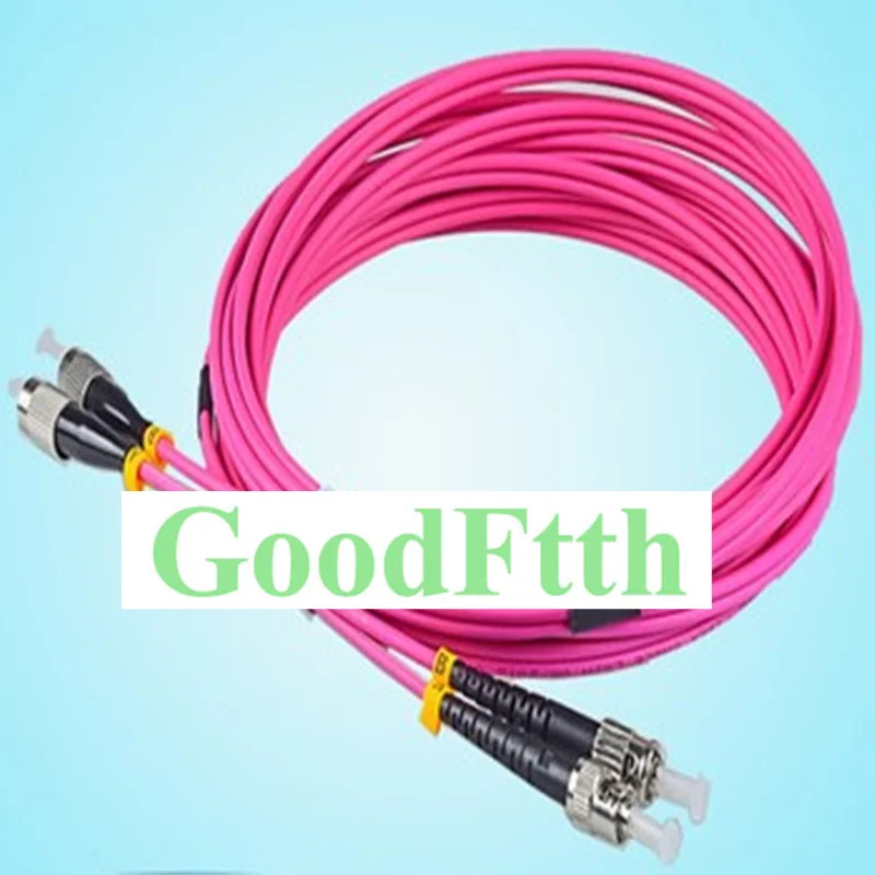 Fiber Patch Cord Jumper ST-FC FC-ST OM4 Duplex GoodFtth 20m 25m 30m 35m 40m 45m 50m 60m 70m 100m