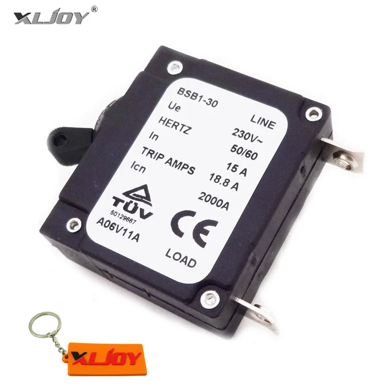 XLJOY 15 AMP 230V 15A In Chinese Generator Circuit Breaker 18.8 Trip Amps 230V Icn BSB1-30 2000A HERTZ 50/60