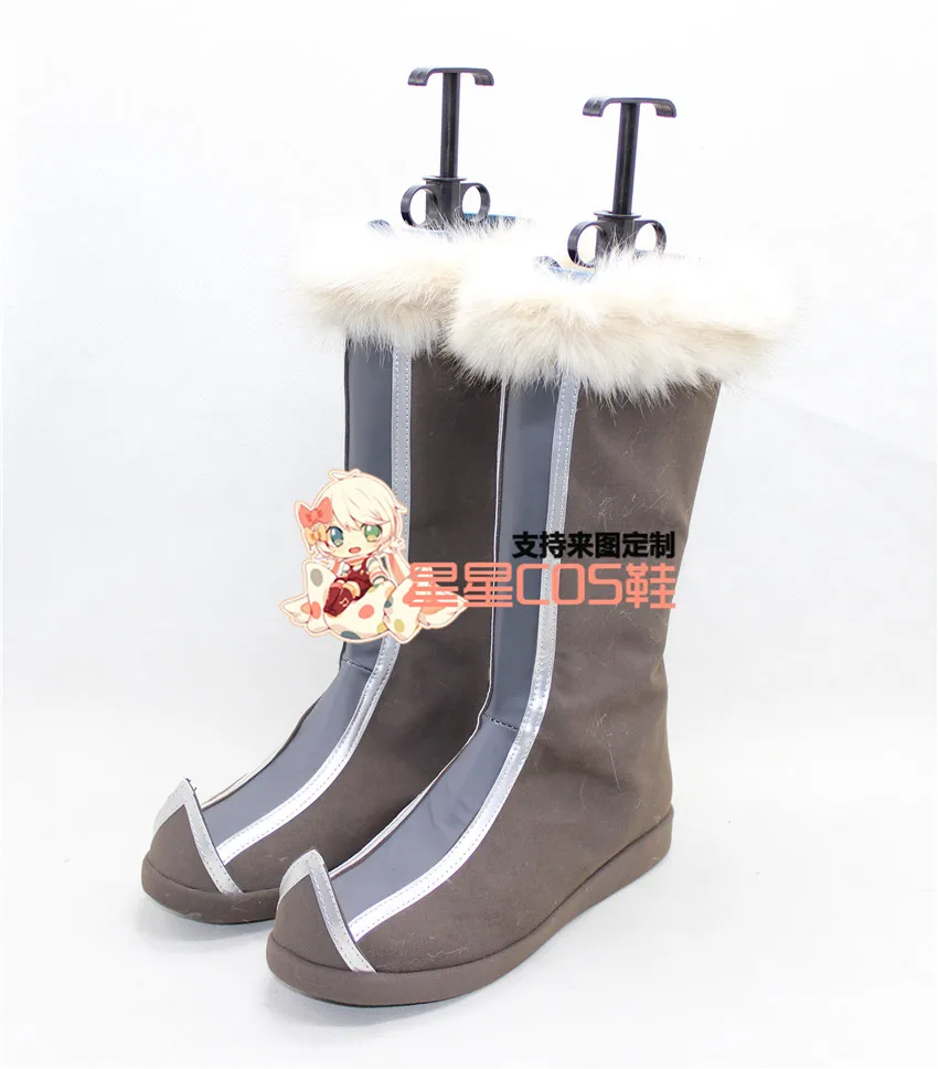 Snow Queen Kristoff Halloween Long Cosplay Shoes Boots X002