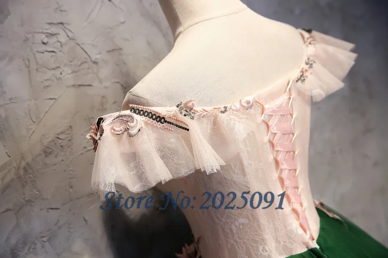 Nắp Xanh Lá Tay Quinceanera Váy 2019 Tull Hóa Trang Bầu Dài Dạ Hội Đầm Sweet 16 Đầm Vestidos De 15 Anos