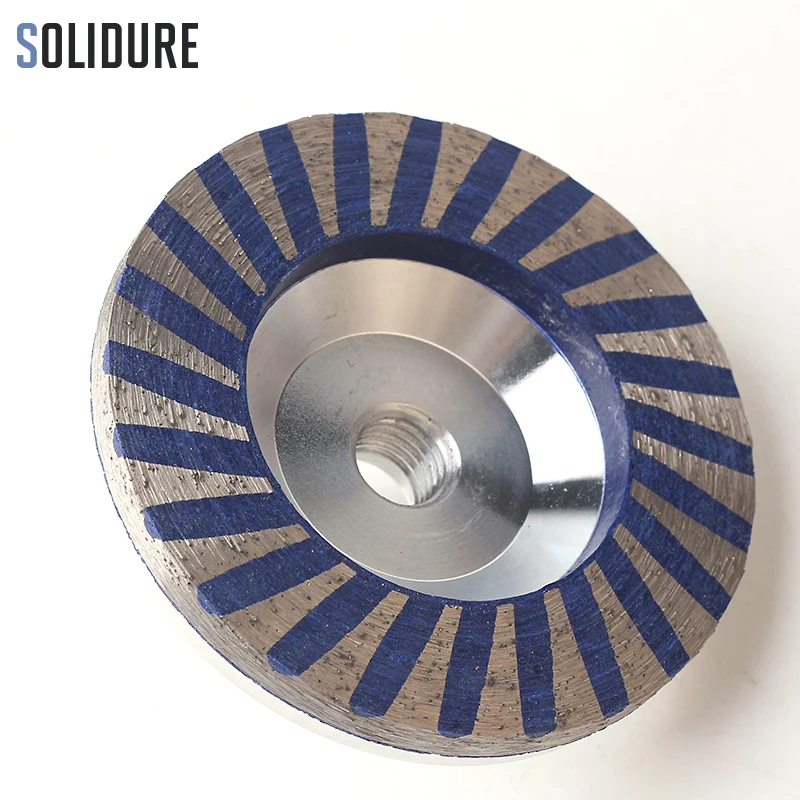 4 pollice Coarse # rettifica riempito di resina di alluminio ruote tazza diamante con Alluminio backer per la molatura di pietra, cemento e piastrelle