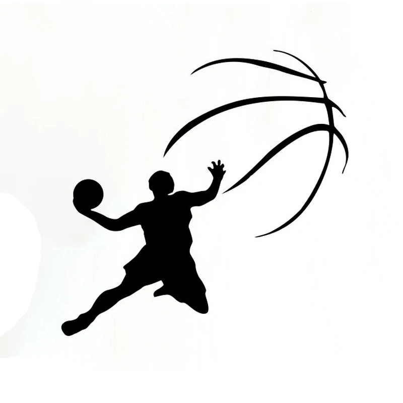 13.8CM13.8CM Fashion Sport Basketball Player Vinyl Black/Silver Car Sticker S9-0279