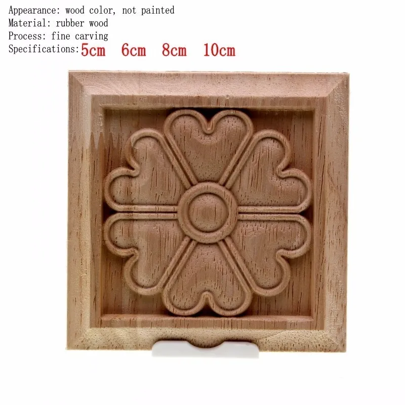 RUNBAZEF The Unpainted Wood Color Decal Applique Furniture Square Box Shavings Home Decoration Accessories Craft Miniature
