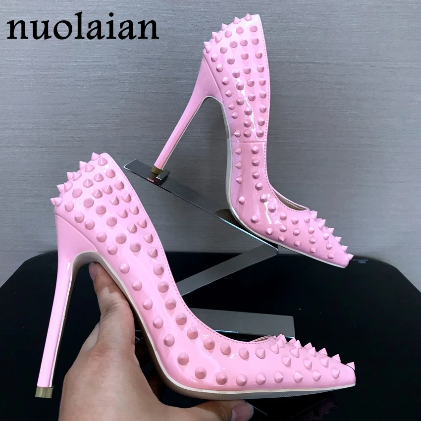 Brand Summer Ladies Rivet High Heel Shoes Women Sexy Thin Heels Office Party Wedding Shoes Woman Pumps Lady Summer High Heels