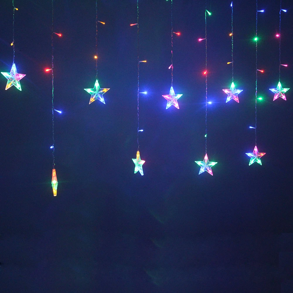 2M Star Fairy Lights Christmas Star String Lamp Garland Led Curtain Wedding/Home/Party/Garden/Birthday Decoration Lighting