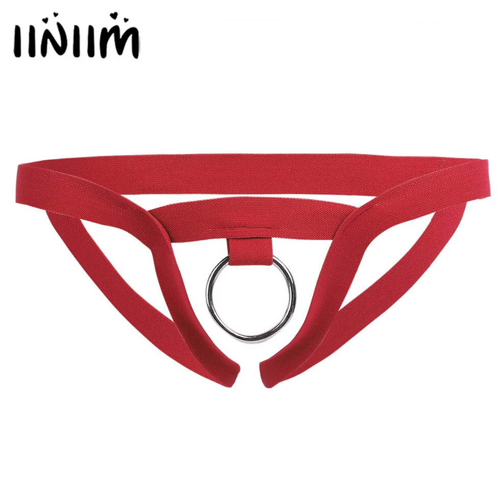 Men Nylon Lingerie Sexy Underwear Open Butt Sissy Panties String Homme Bikini Briefs Gay Underwear O-Ring Crotchless Mens Thongs