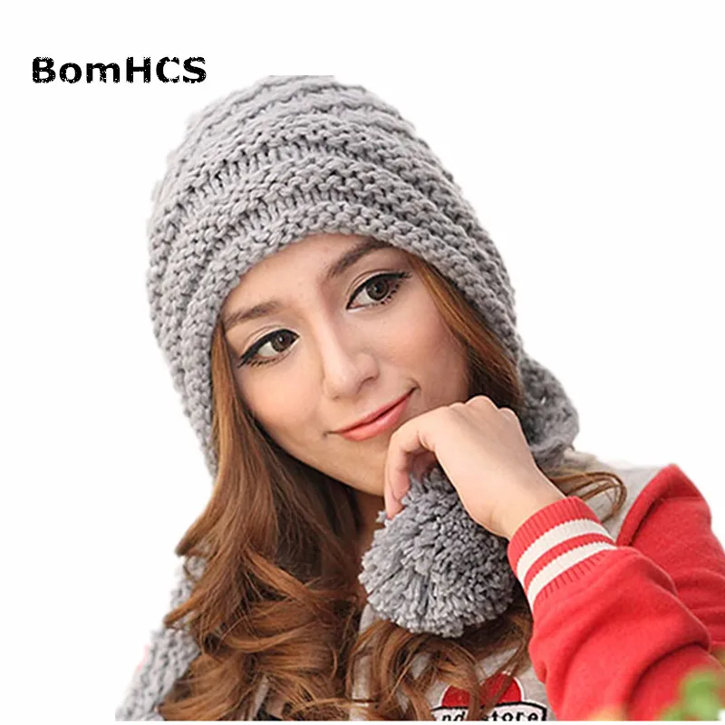 BomHCS Korean Style Fashion Women\'s Winter Warm Beanie 100% Handmade Knit Hedge Flower Hat