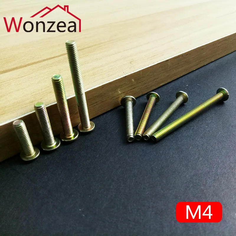 Zinc alloy screws for furniture handle M4x10mm/15mm/18mm/20mm/22mm/25mm/28mm/30mm/35mm/40mm/45mm/50mm