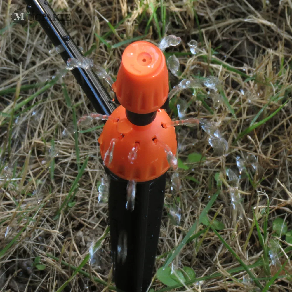 5PCS 8-Holes Garden Adjustable Sprinkers on Stake with Mist Nozzle Irrigation Sprinklers Multifunctional Spray Dripper Watering