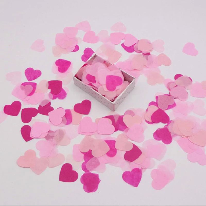 

2.5cm 1000Pcs Heart Table Confetti Sprinkles Mix Colors Tissue Paper Confetti Decoration Birthday Wedding Party DIY Paper Crafts