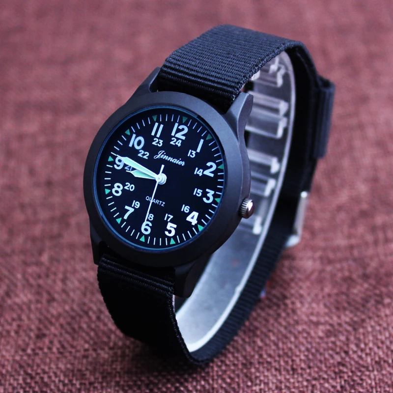 JINNAIER-Reloj de pulsera electrónico de lona para hombre, niño y niña, de cuarzo, a la moda, 2024