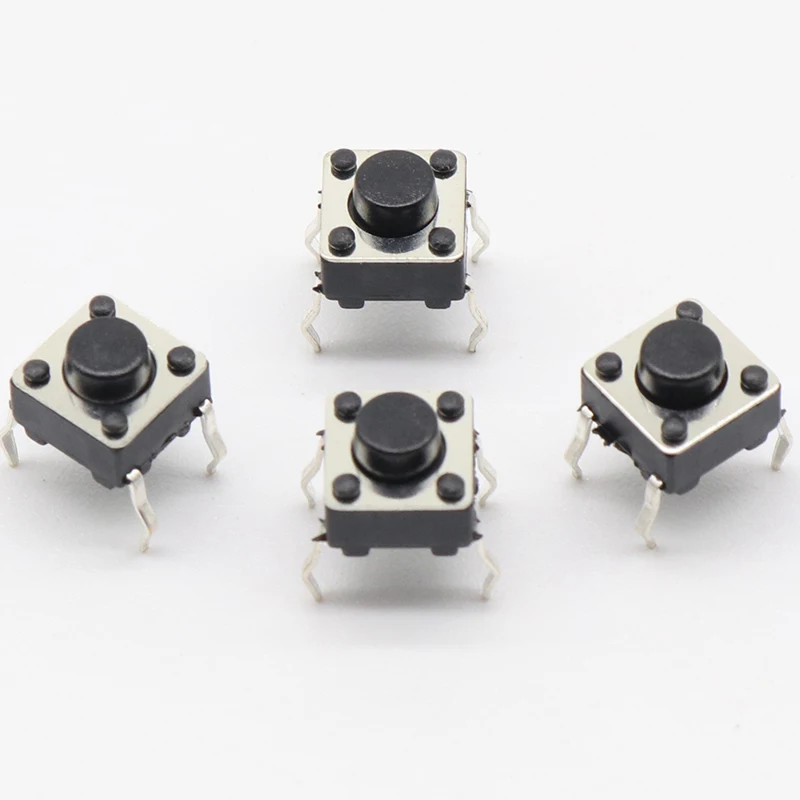 50pcs/lot 6x6x5MM 4PIN G90 Tactile Tact Push Button Micro Switch Direct Self-reset DIP Top Copper Russia