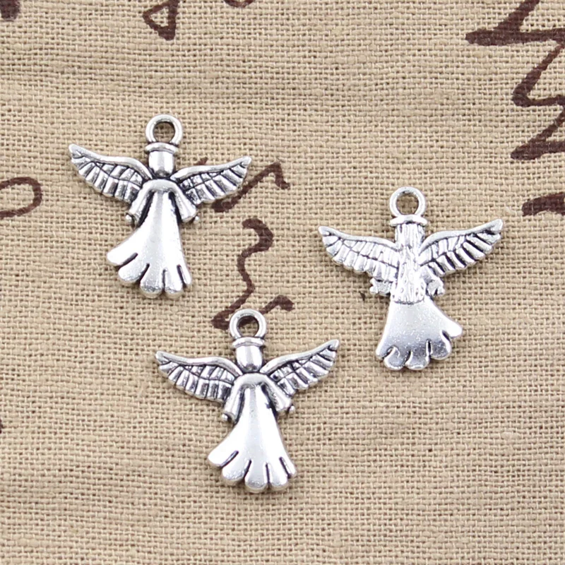 12pcs Charms Angel 22x21mm Antique Tibetan Silver Color Pendant Findings Accessories DIY Vintage Choker Handmade Jewelry