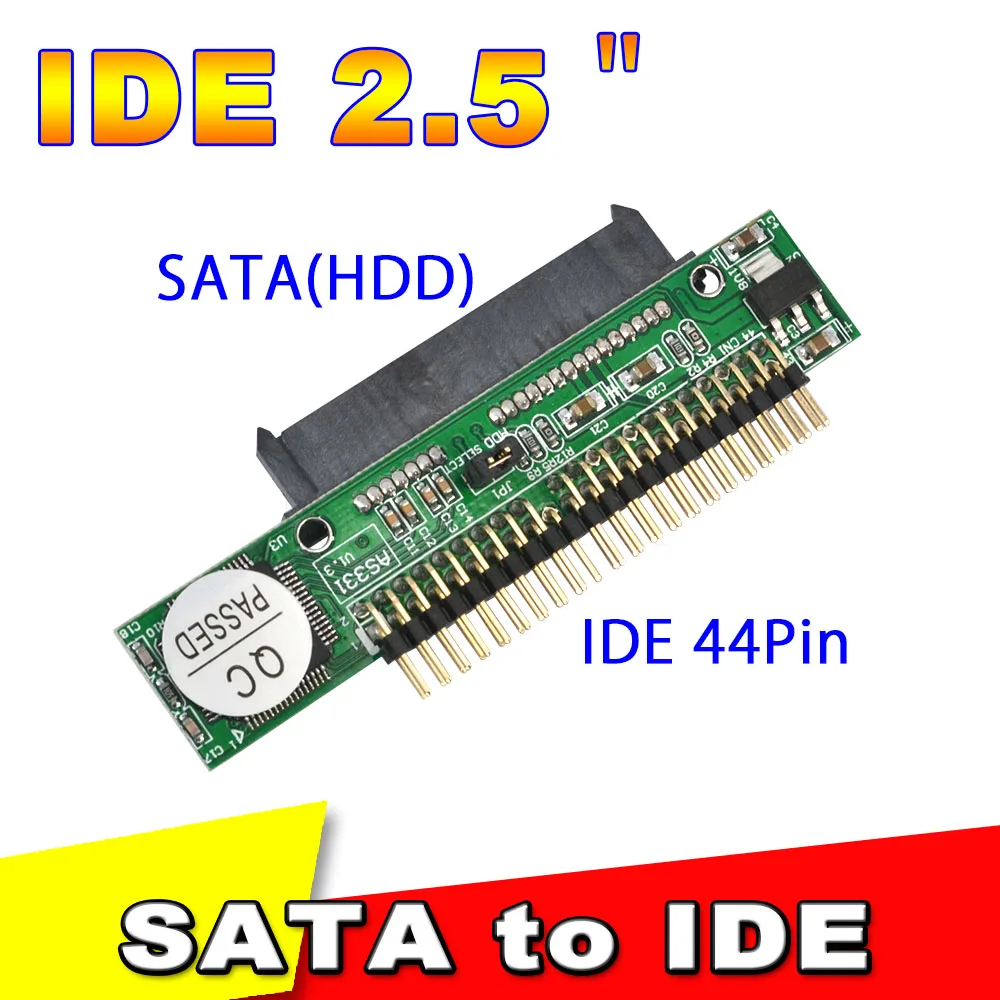 Kebidu Sata to IDE 2.5 Sata Female to 2.5 inch IDE Male 44 pin port 1.5Gbs Support ATA 133 100 HDD CD DVD Adapter