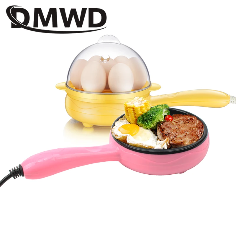 Multifunction Household Mini Egg Omelette Pancake Fried Steak Frying Pan Non-Stick Boiled Eggs Boiler Steamer Cooker 110V/220V