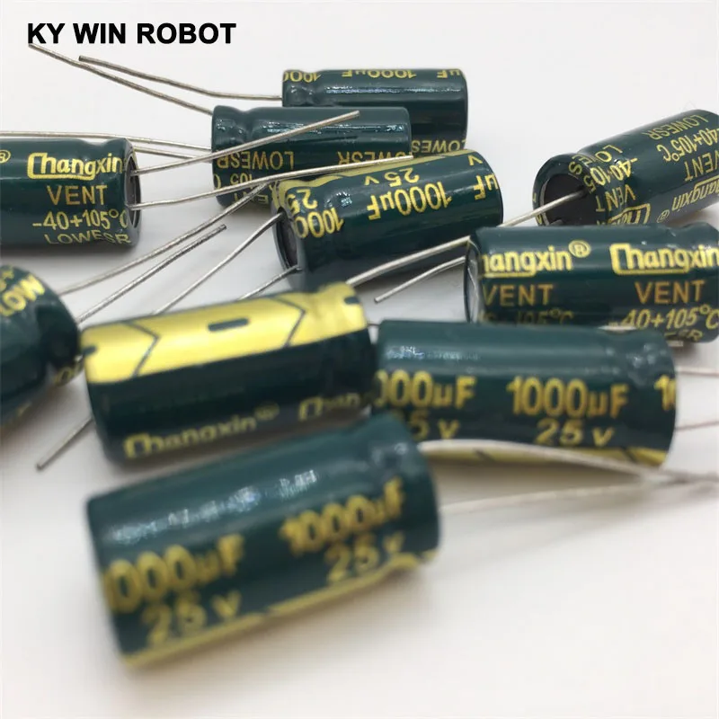 10pcs Aluminum electrolytic capacitor 1000uf 25v 10*20 Electrolytic capacitor Hot sale