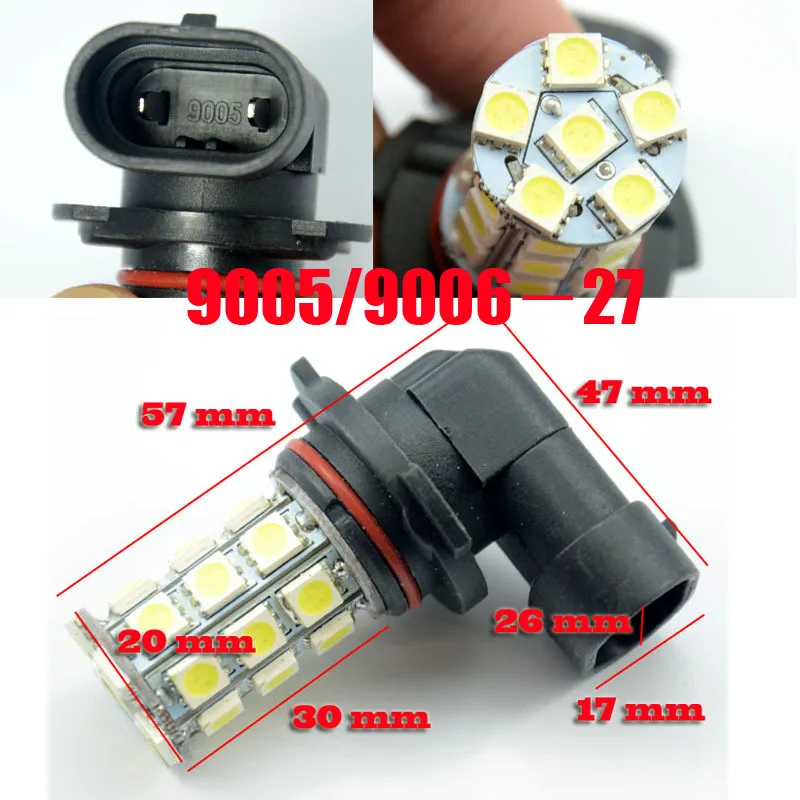 AutoEC 30X Car Fog Headlight 9005 9006 HB3 HB4 27 SMD 5050 Day Driving LED Lamp bulb Parking light 12V blue white