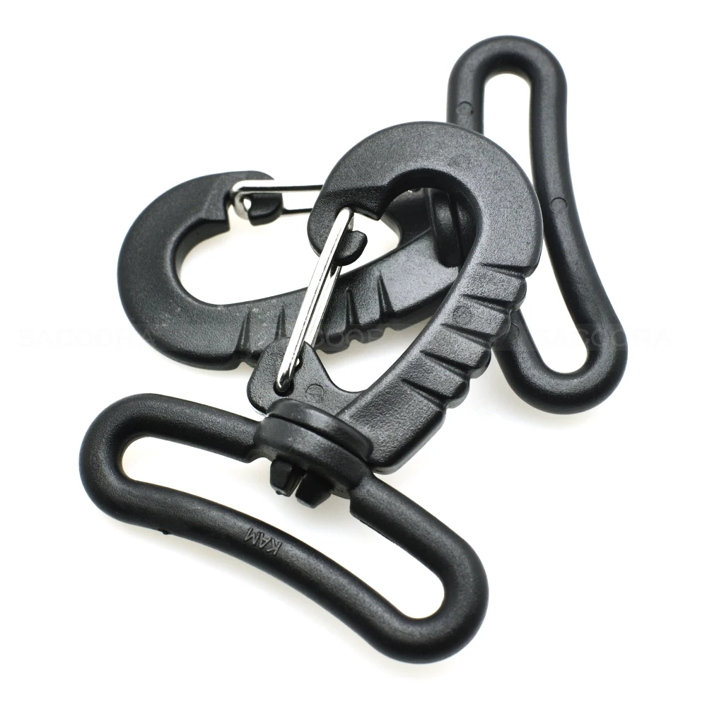 Black Color Plastic Swivel Snap Hook for Keychain Backpack Buckle Belt Strap Outdoor sports bag accessories