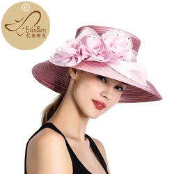 Fashion Womens Hats Kentucky Derby Hat Knit Formal Church hat Visor and Races PP Braid Hat S10-4267