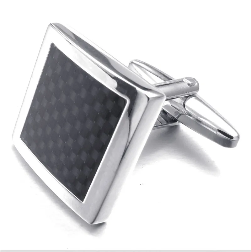 High Quality French Style Black carbon fiber Cufflinks For Mens Shirt Brand suit Cuff Buttons Top sale Cuff Links Jewelry