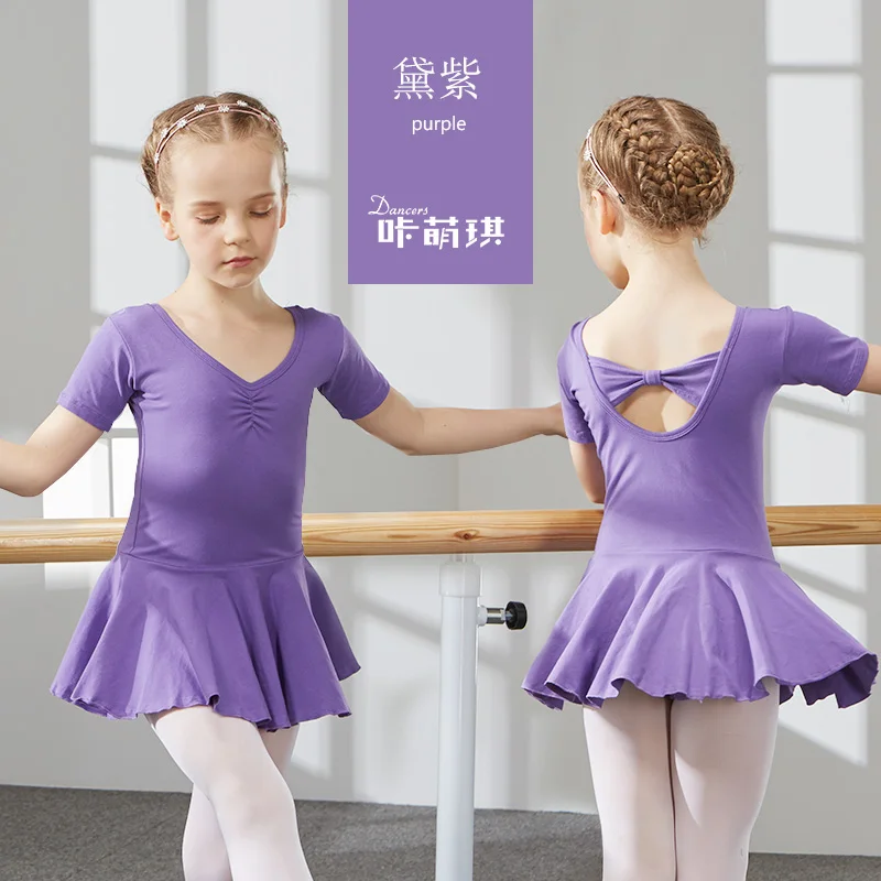 Kinder Ballett Tanzen Trikot einteiliges Kleid Mädchen Kurzhülse Ballett-tutu Kleid für Ballett Tänzerin Kinder Tanzen kostüme