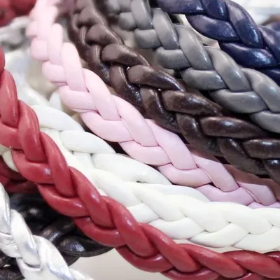 1meter 4.5mm Flat Braided Leather Cord Rope Black Coffee Leather Cords Rope String Jewelry Accessorie Bracelet Necklace Findings