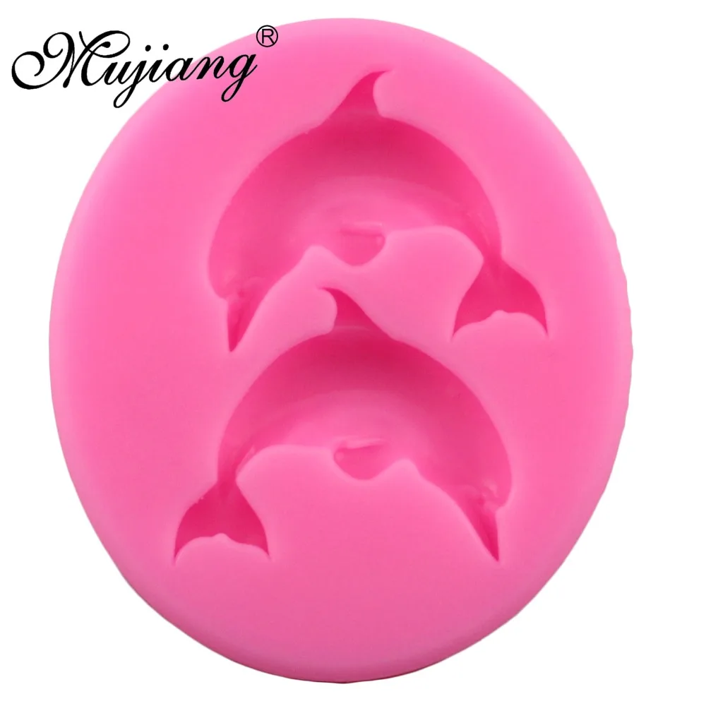 Mujiang Dolphin Silicone Mold 3D Fondant Soap Chocolate Candy Molds Sugarcraft Cake Decoration Tools Kitchen Baking Moulds CT666