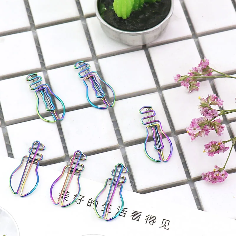 TUTU Metall glühbirne Form Papier Clips regenbogen Farbe Lustige Kawaii Lesezeichen Büro Schule Schreibwaren Kennzeichnung Clips G0019