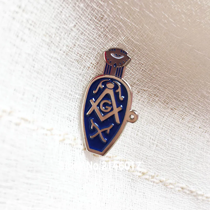 25mm Freemason Protective Influence of Masons Wives Widows Slippers Lapel Pin Badge Masonic Lady's Blue Slipper Pins Brooch