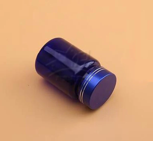 100pcs 80ml Blue Color PET Capsule Bottles, Medicine Bottles, Capsules/Pills/Tablets/Powder/Vitamins Bottles---Blue Metal Caps